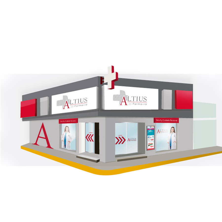fachada-local-farmacia Diseño Local Fachada farmacia